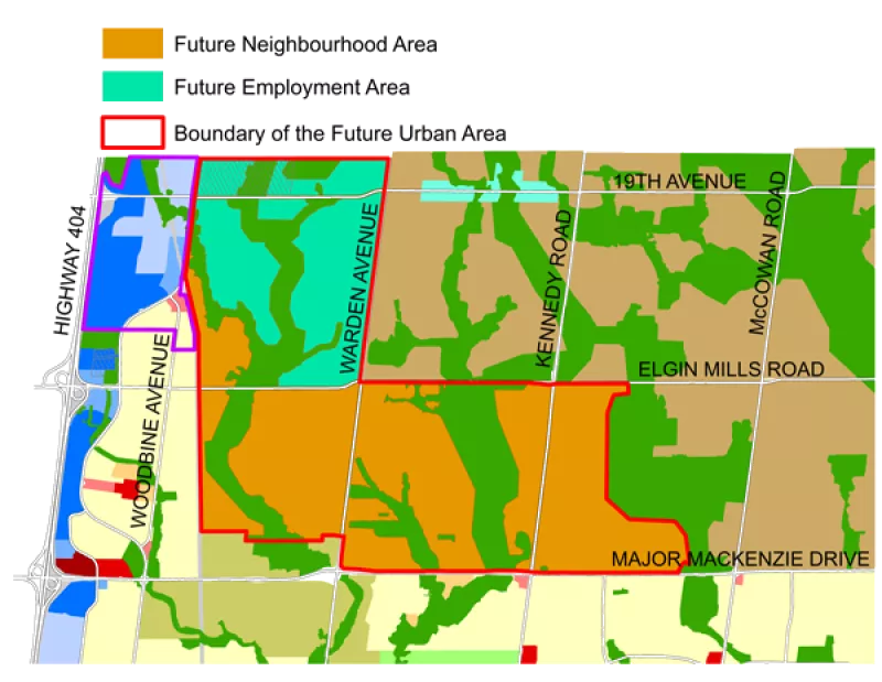 Markham's Future Urban Area Map