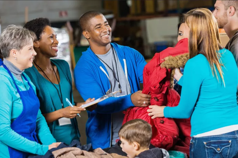 Community support donating clothing
