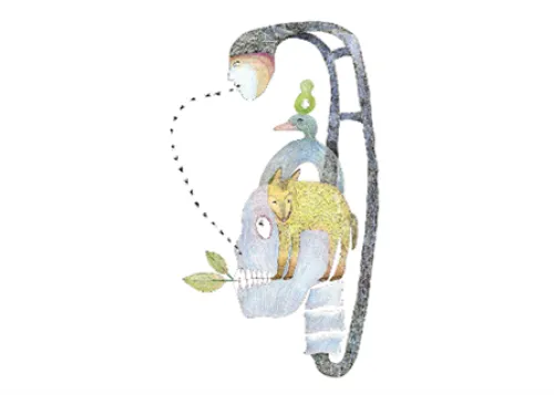 Z'otz* Collective, The Vegetarian Poet, 2025 mixed media on paper