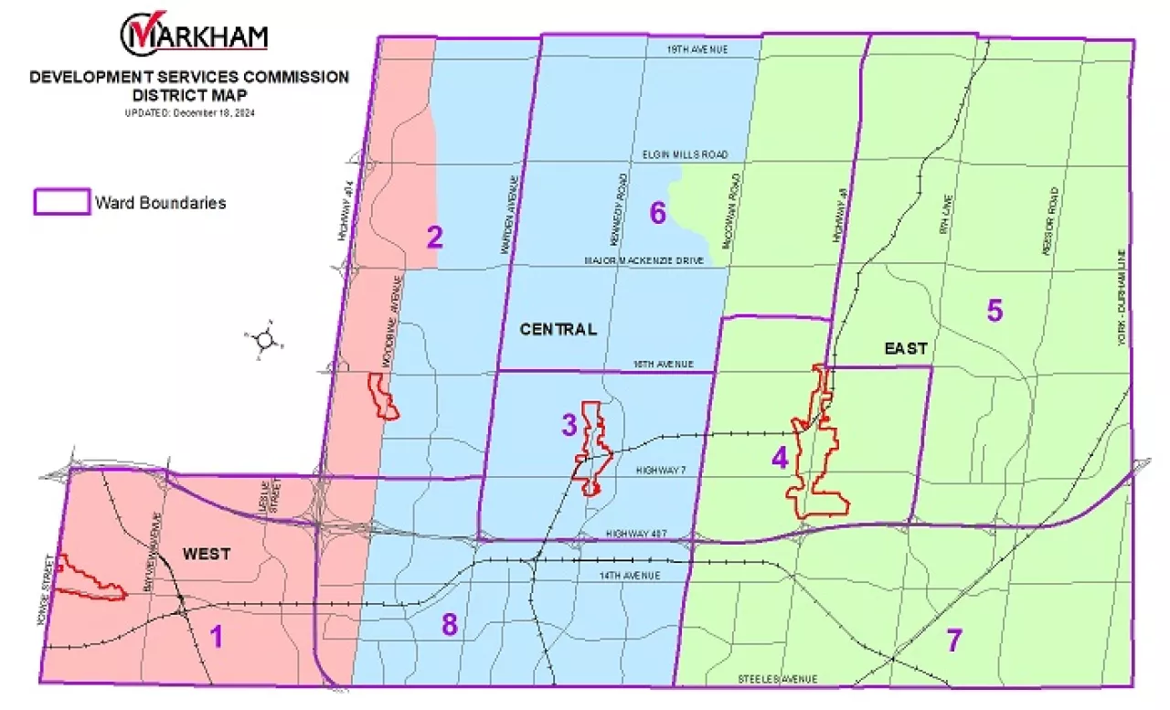 Development District Team map shows the areas that are supported by teams familiar with the districts polices and regulation for development. The chart below this map provides the team names and their telephone extension numbers.