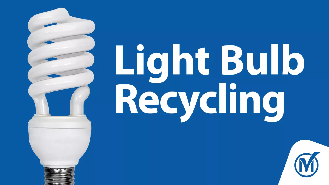 Lightbulb on the left. Text reads "Light Bulb Recycling"